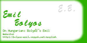 emil bolyos business card