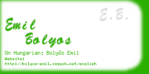 emil bolyos business card